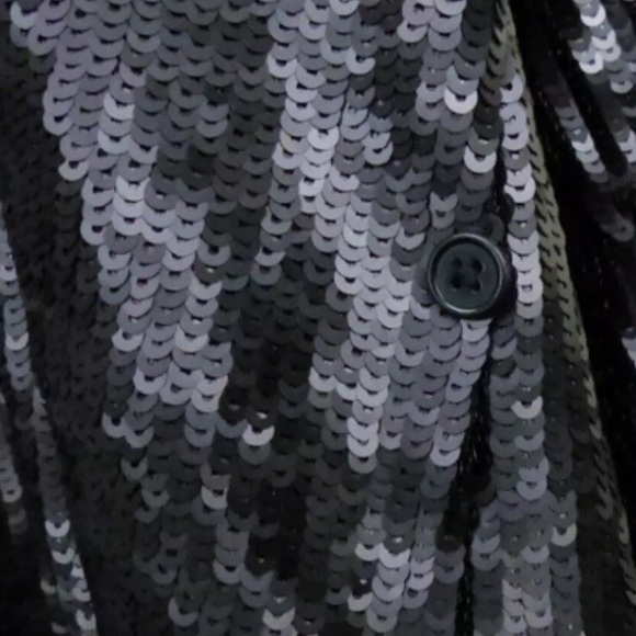 Future Collective By Kahlana Barfield Black Sequin Women’s Shirt Size Small - Picture 5 of 13